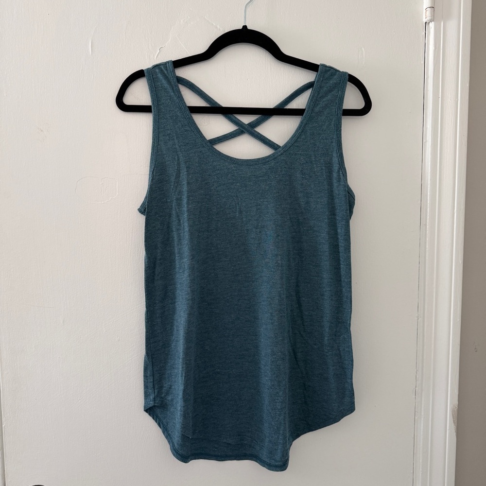RBX Active Blue Cross Back Tank Top | Size: Medium